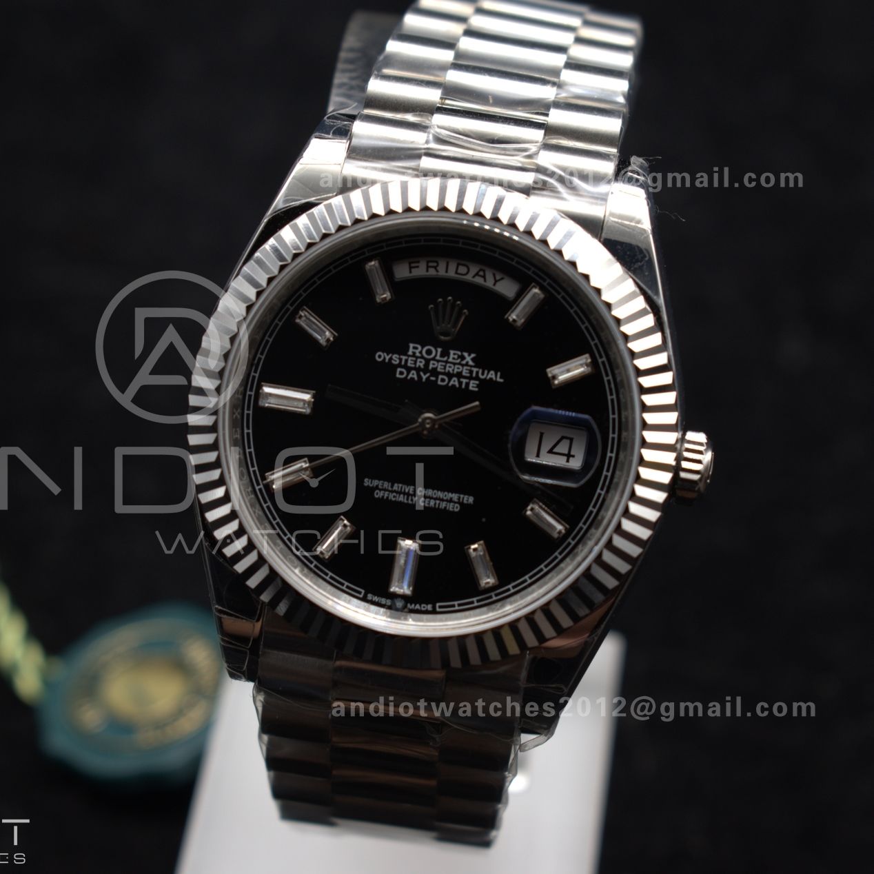 DayDate 40 SS GSF Gain Weight Black Crystal Dial on President Bracelet A2836